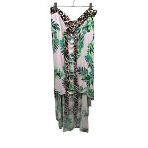 Animal Print Tropical Asymmetrical Halter Dress - Size Medium - Venus